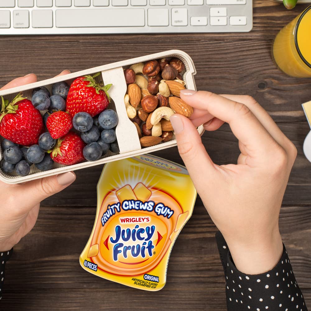 JUICY FRUIT Sugar-Free Gum – 40 Pieces per Bottle, Pack of 6 | Juicy Fruit Gum
