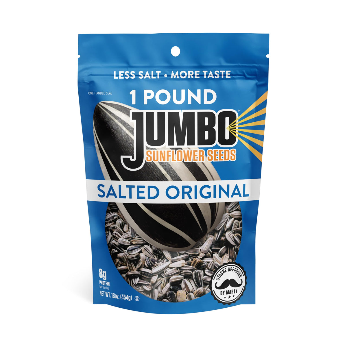 JUMBO SUNFLOWER SEEDS Original – 16oz Pack of 6 | Roasted & Salted Snack