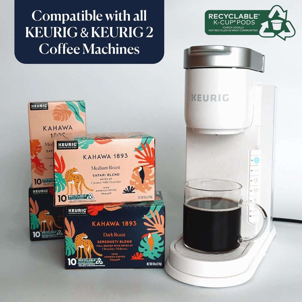KAHAWA 1893 Variety Pack Coffee K-Cup Pods – Safari & Serengeti Blend (40 Count) | As Seen on Shark Tank | Ethically Sourced