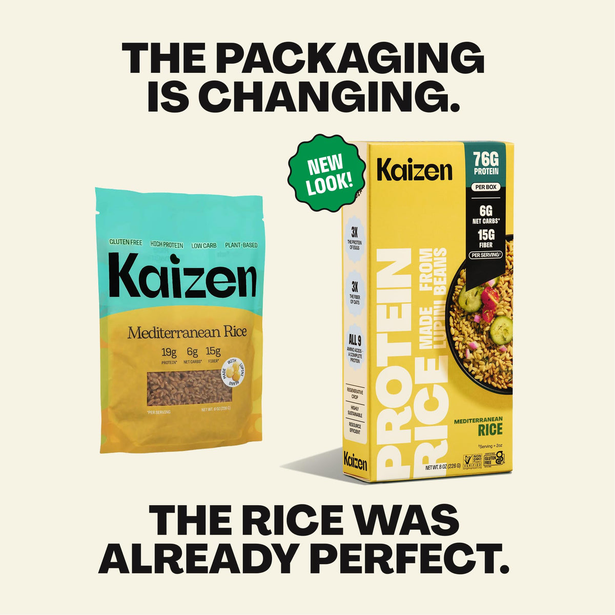 Kaizen Mediterranean Protein Rice (Pack of 3) – 20g Protein, 6g Net Carbs, Gluten-Free
