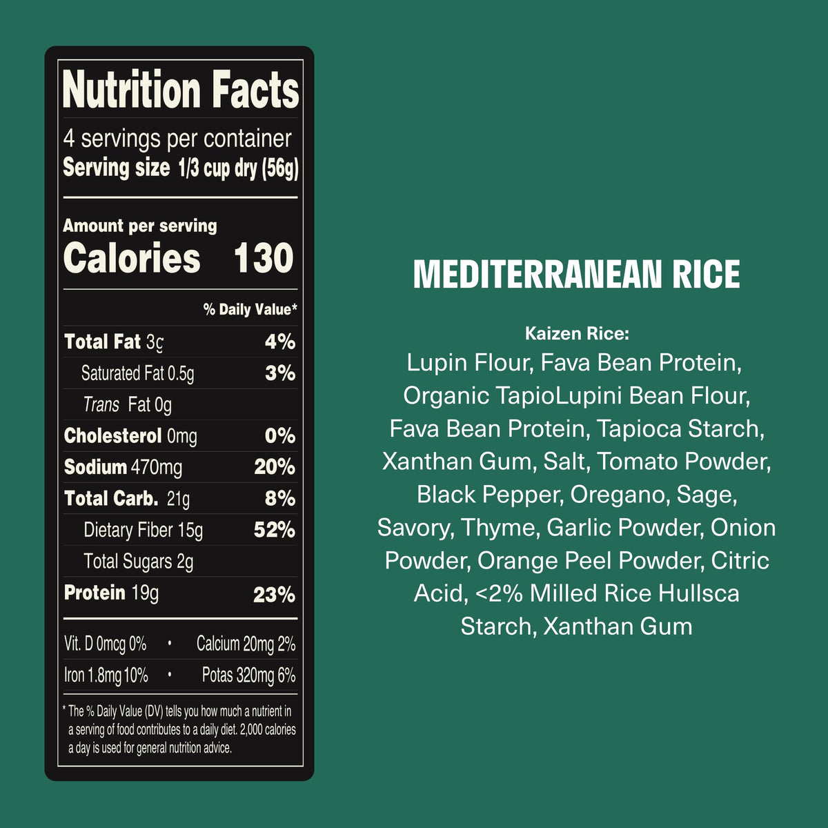 Kaizen Mediterranean Protein Rice (Pack of 3) – 20g Protein, 6g Net Carbs, Gluten-Free