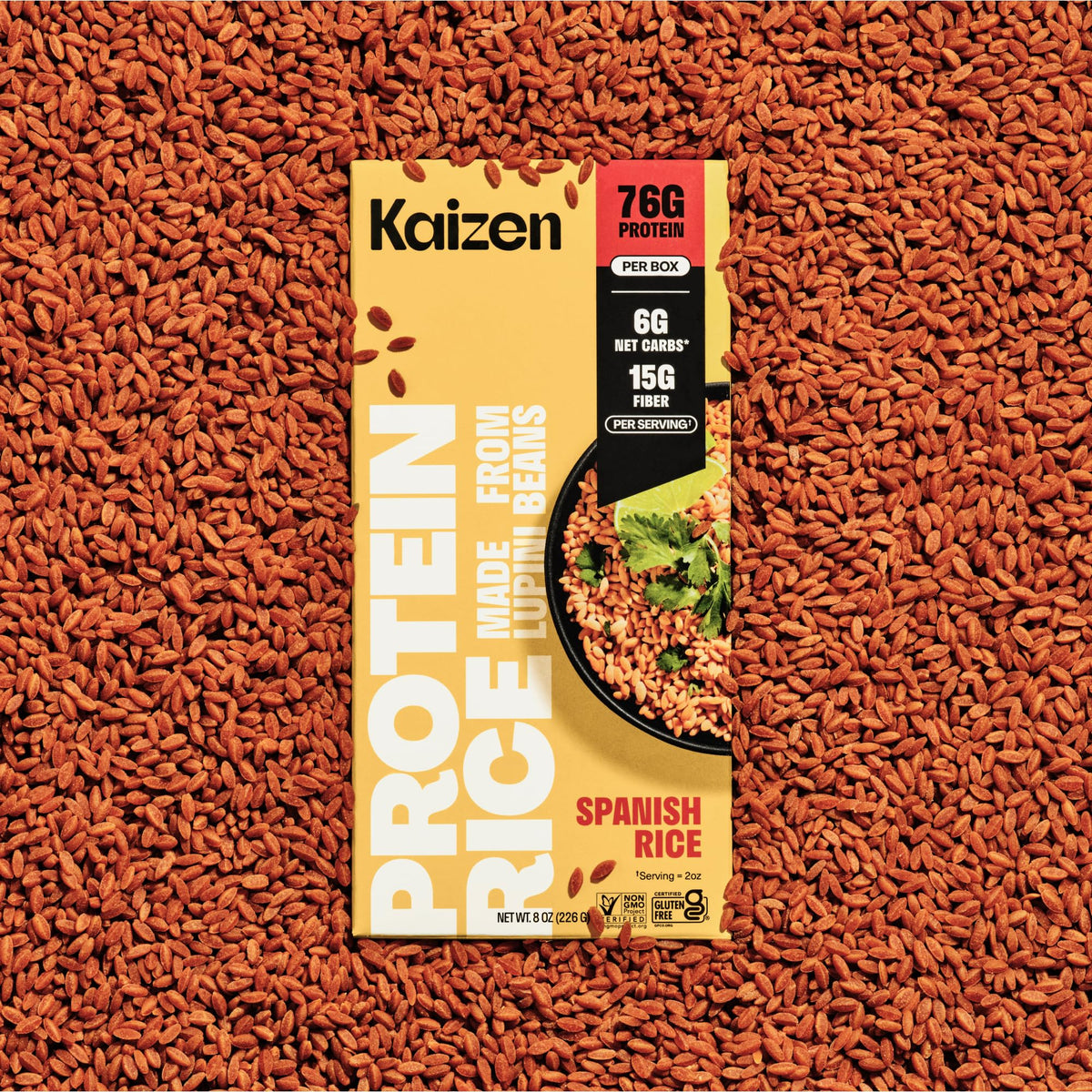 Kaizen Spanish Protein Rice — 19g Protein, 6g Net Carbs, Gluten-Free, Keto-Friendly | Pack of 3