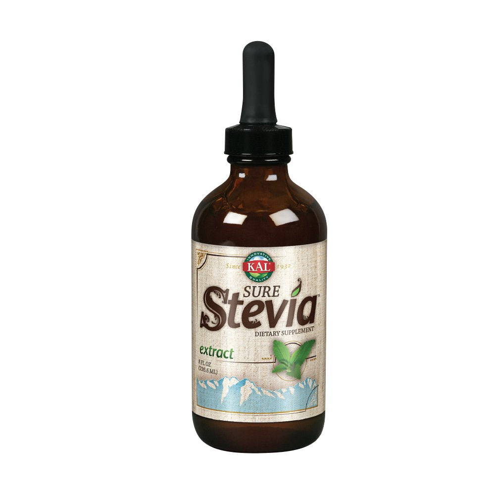 KAL Sure Stevia Extract Zero Calorie Liquid Sweetener — Low Carb, Plant-Based Drops, Great Taste, Keto Friendly, 8oz (60-Day Guarantee)