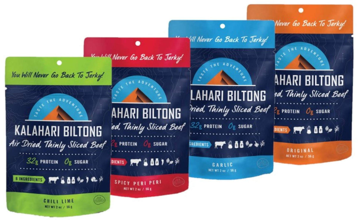 Kalahari Biltong Variety Pack — Sugar Free, Gluten Free, Keto and Paleo High Protein Snack