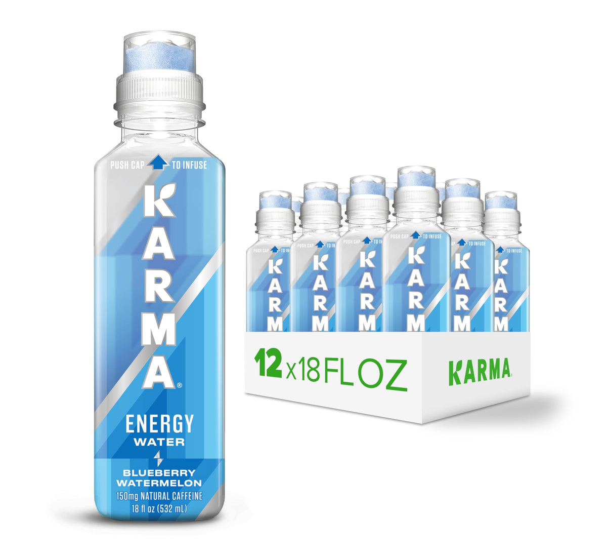 Karma Energy Drink – 12 Pack Blueberry Watermelon with Cognizin Nootropics