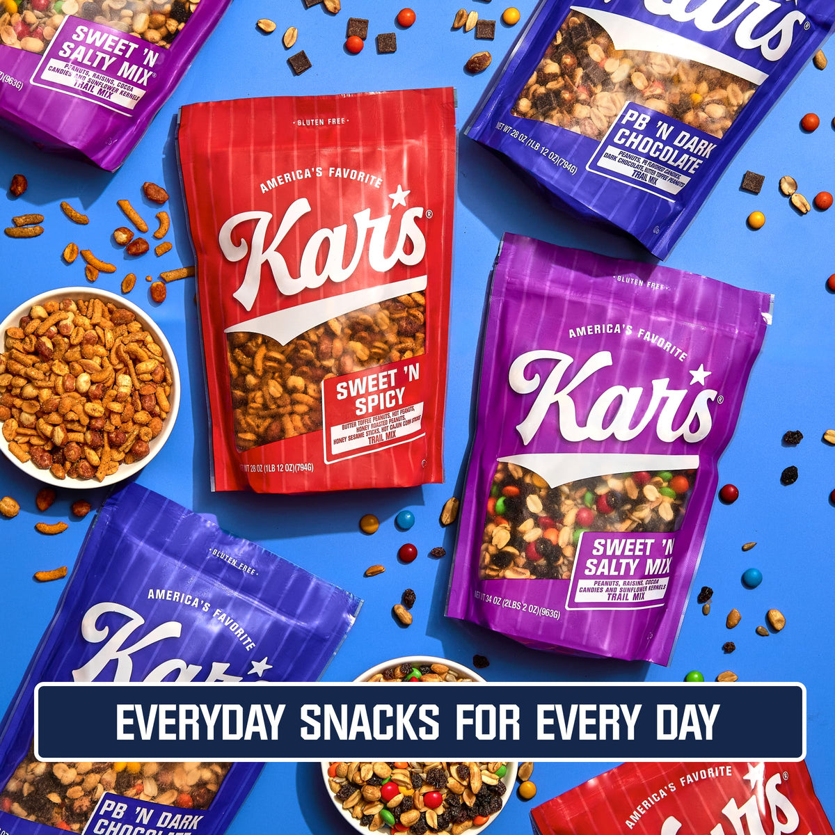 Kar’s Nuts Variety Pack Trail Mix – Sweet ’N Salty & Peanut Butter ’N Dark Chocolate, 24 Pack, Gluten-Free