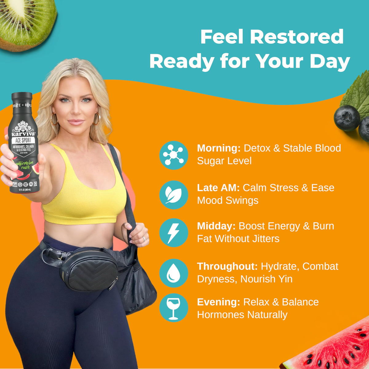 Karviva Juice Cleanse for Women’s Hormone Balance | Detox, Energy & Skin Health | Non-GMO, 6 BPA-Free Bottles