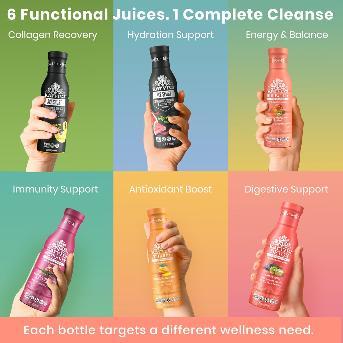 Karviva Organic Juice Cleanse for Glowing Skin, Digestive Support & Craving Control