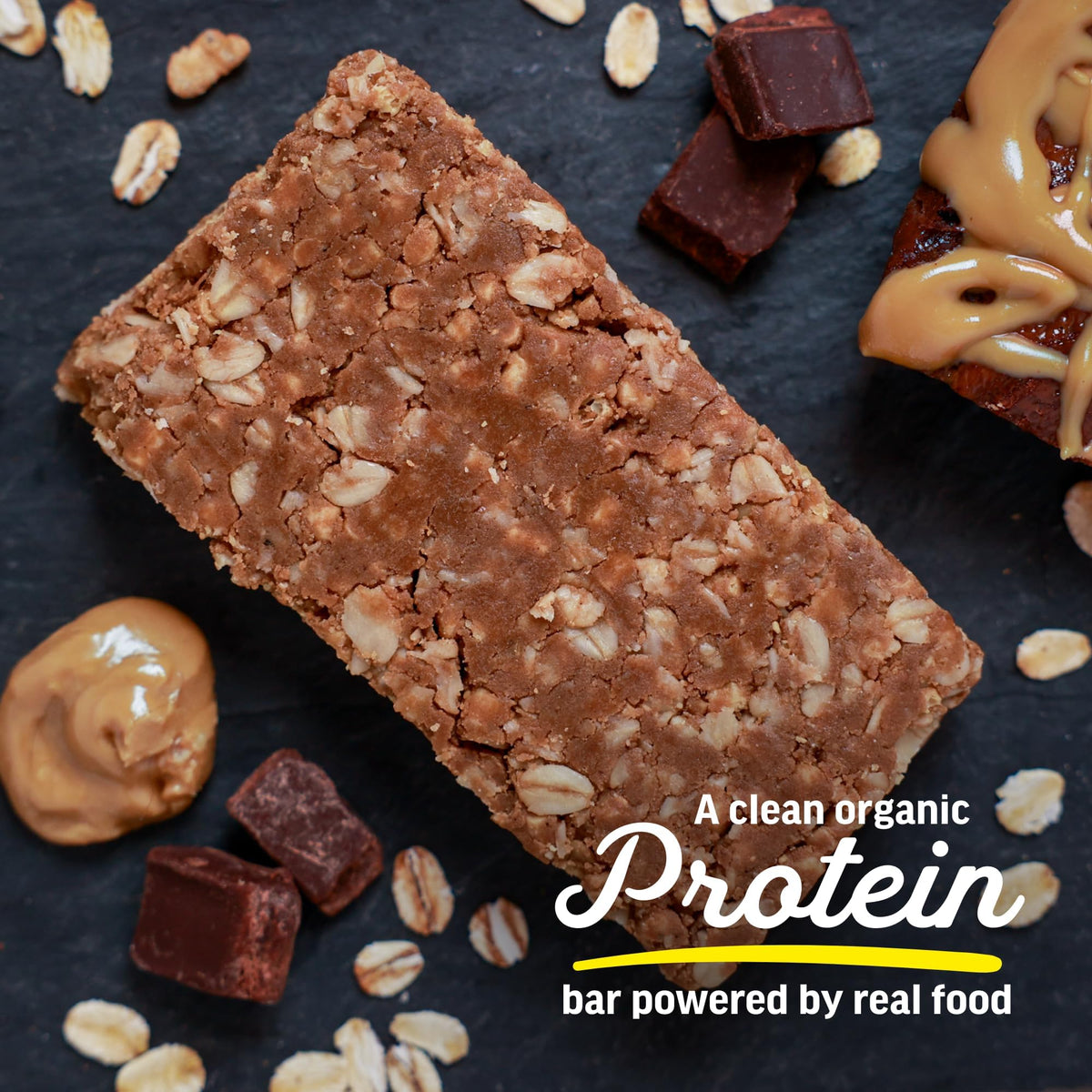 Kate's Real Food Organic Protein Bars - Peanut Butter Brownie, 2.2 oz, Pack of 12 | Plant-Based, Gluten Free, Non-GMO
