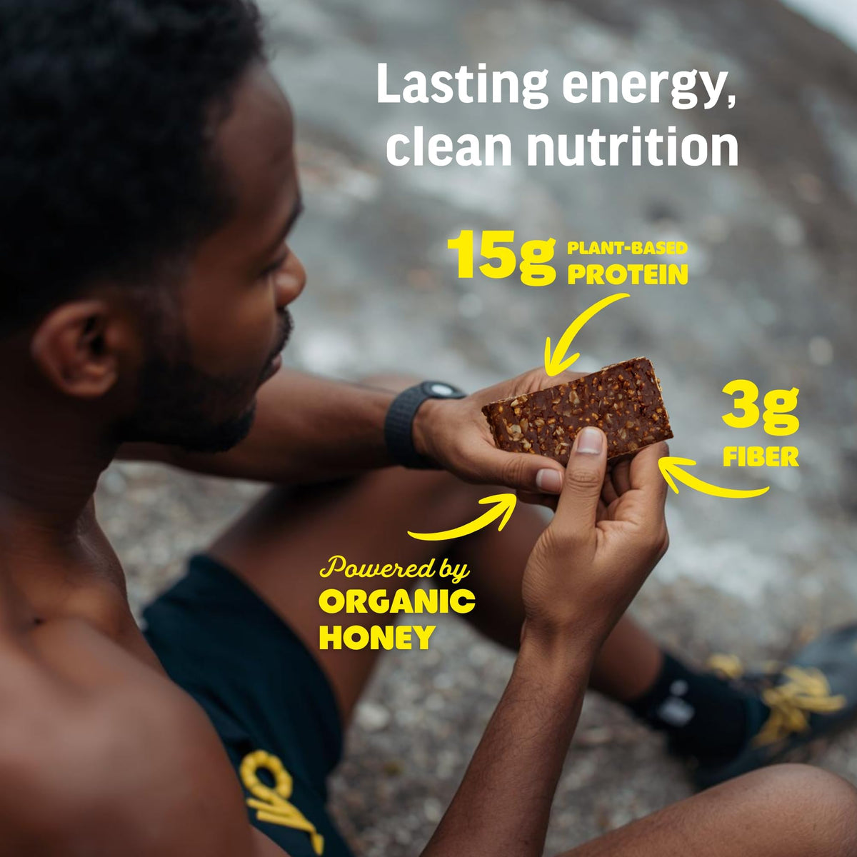Kate's Real Food Organic Protein Bars - Peanut Butter Brownie, 2.2 oz, Pack of 12 | Plant-Based, Gluten Free, Non-GMO