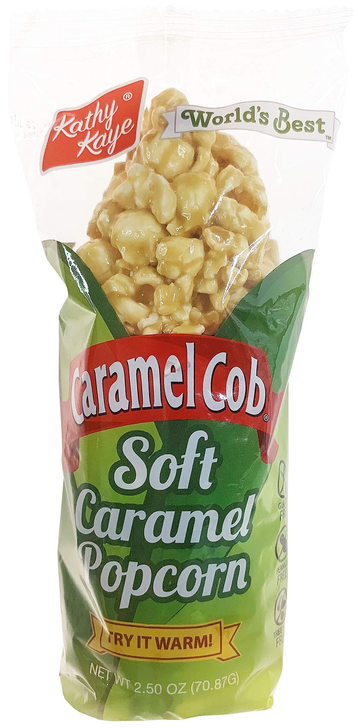 Kathy Kaye Caramel Cob Soft Caramel Popcorn – 16 Bars, Gluten-Free & Nut-Free, Microwaveable, Made in USA