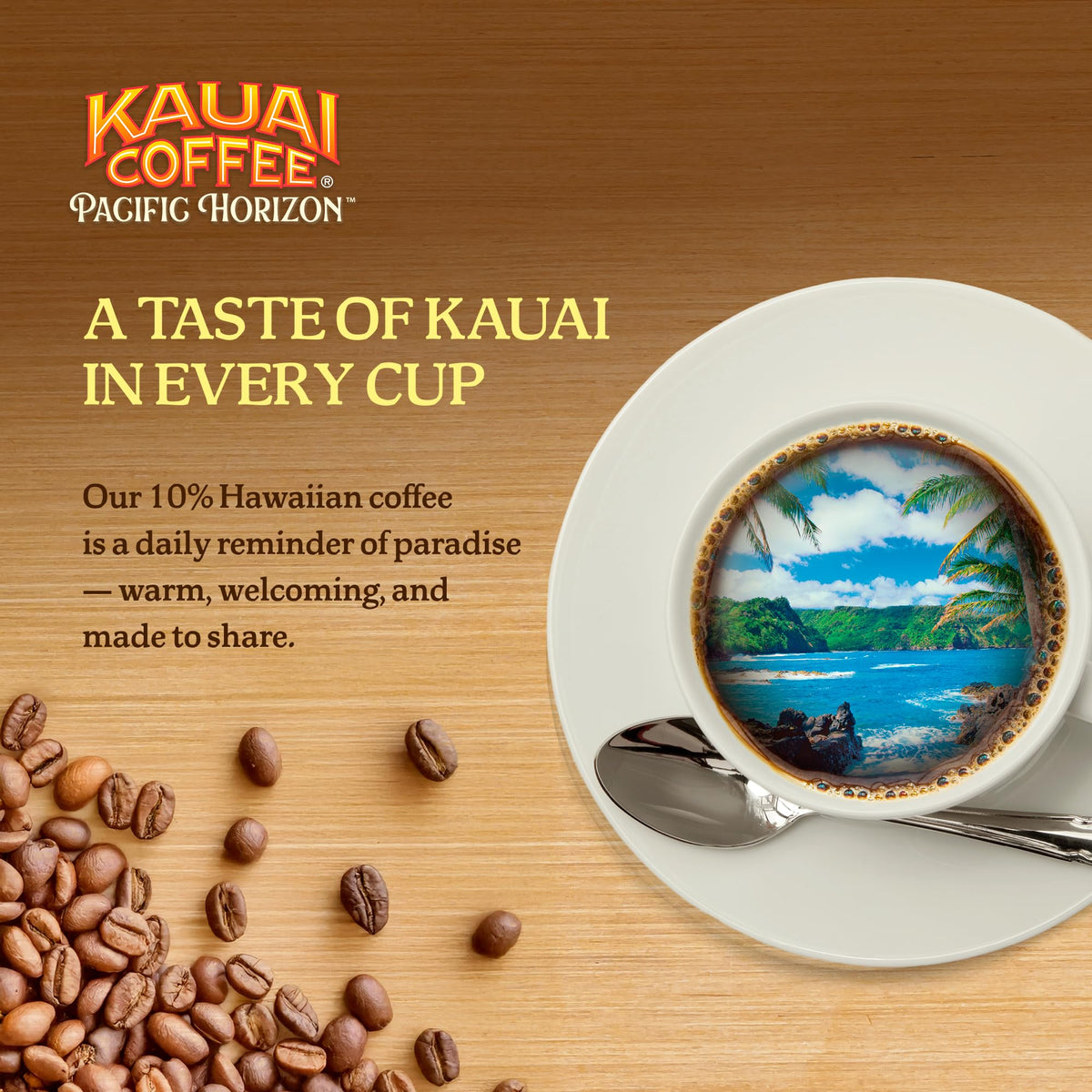 Kauai Coffee Garden Isle K-Cup Pods for Keurig – Medium Roast, 10% Hawaiian Arabica, 32-Count