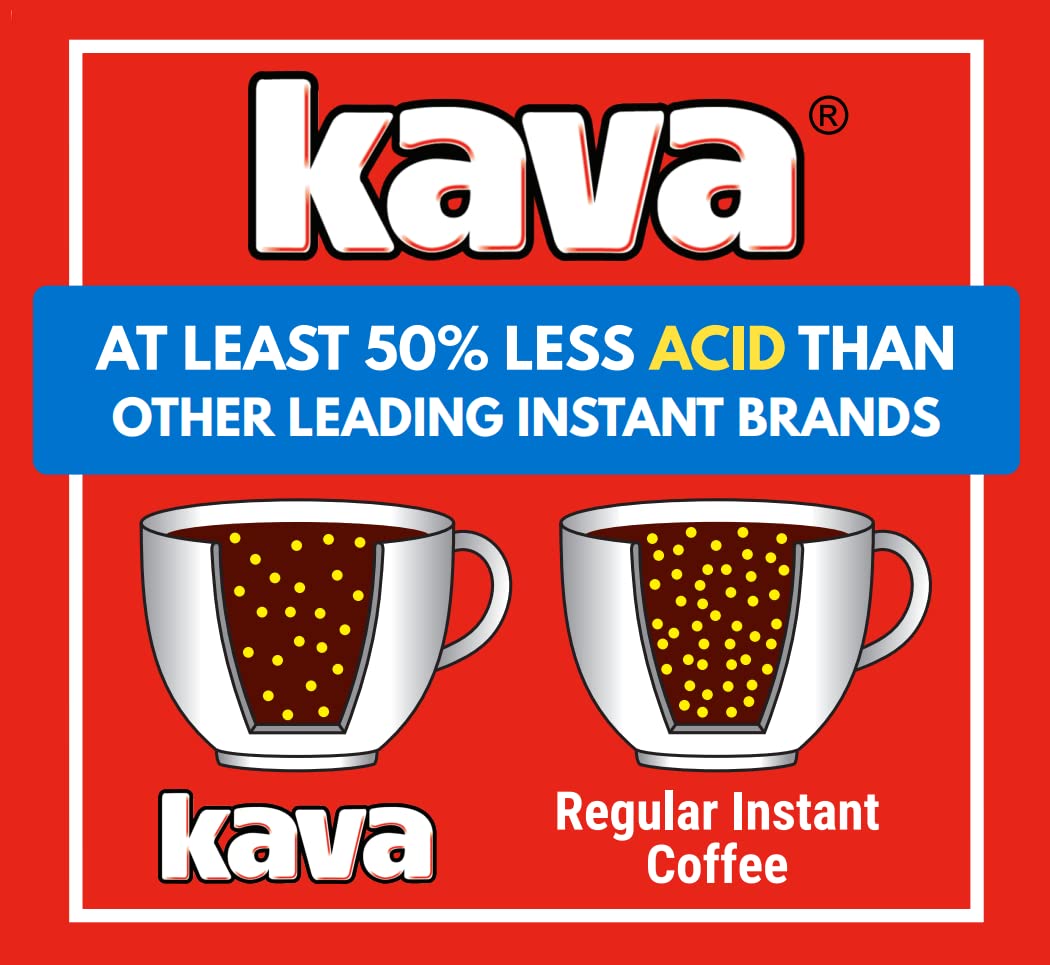 Kava Acid Neutralized Instant Coffee, 4 oz (Pack of 12) | Reduced-Acid Instant Coffee