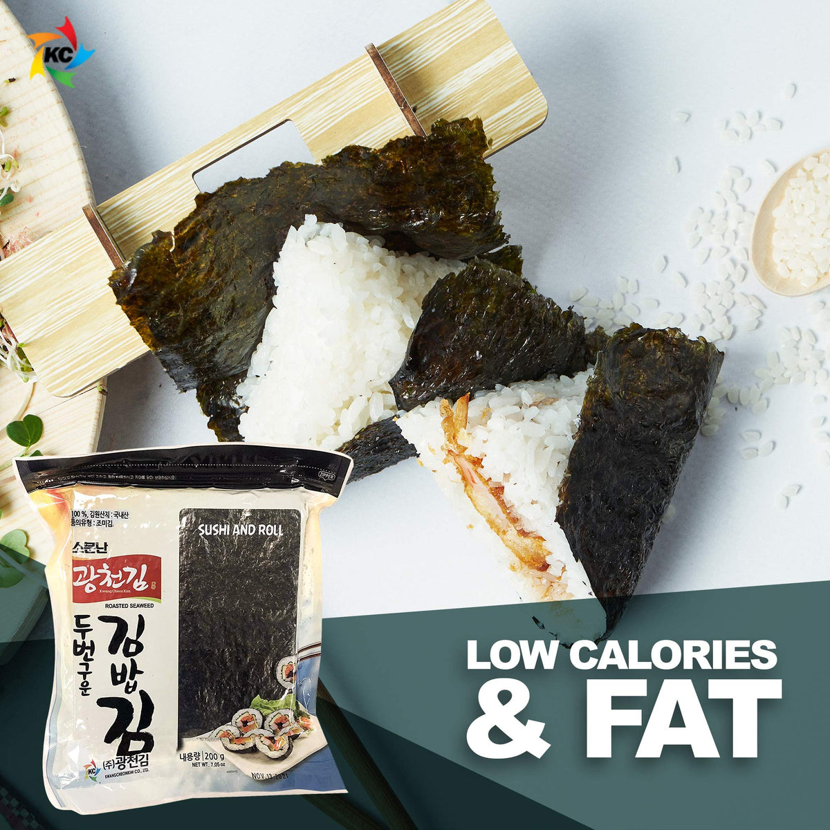 KC KWANGCHEONKIM 100 Full Sheets Yaki Sushi Nori Roasted Seaweed – 200 g