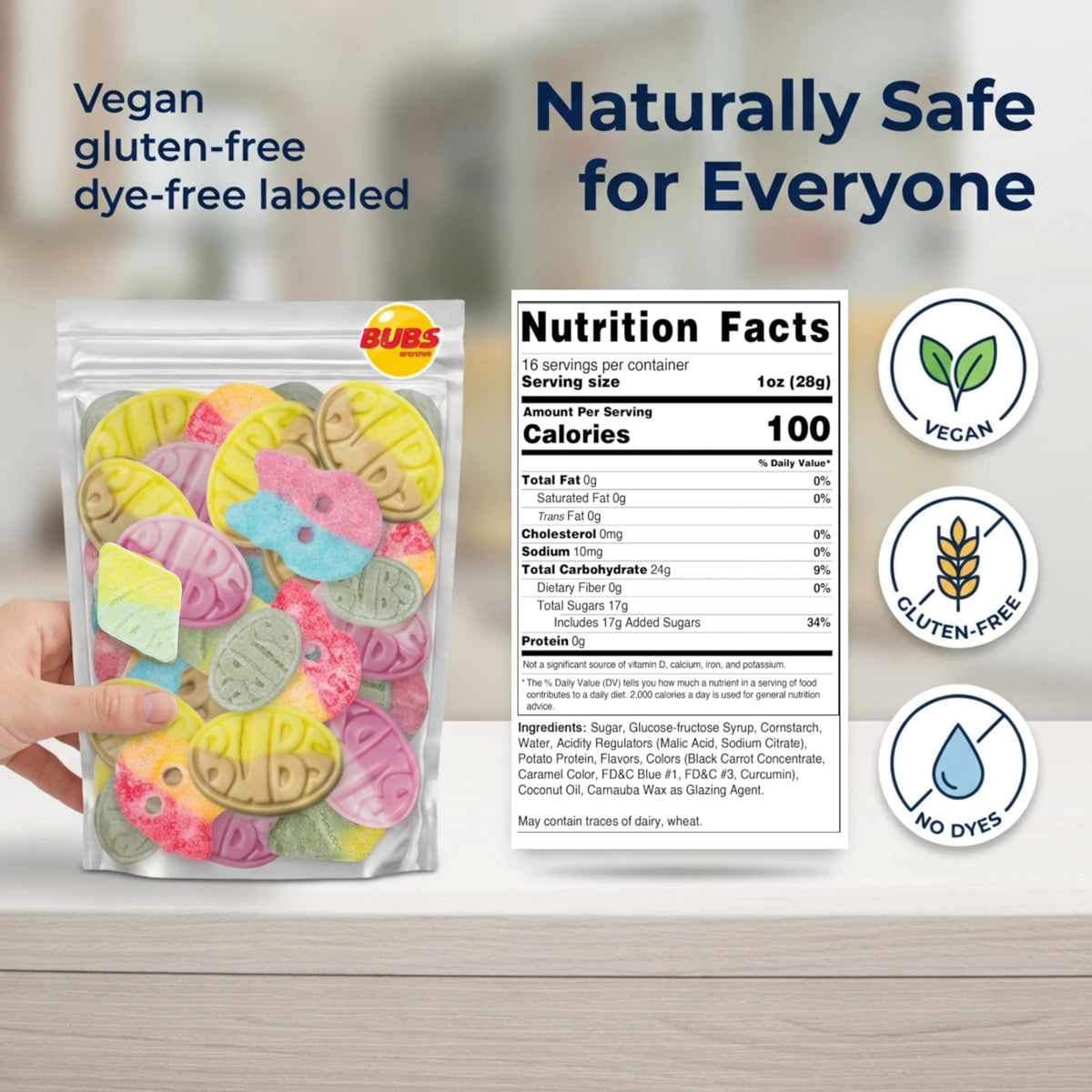 BUBS Swedish Candy Mix 1 lb – Gelatin-Free Vegan Gummies | Imported from Sweden | Kenai Kitchen