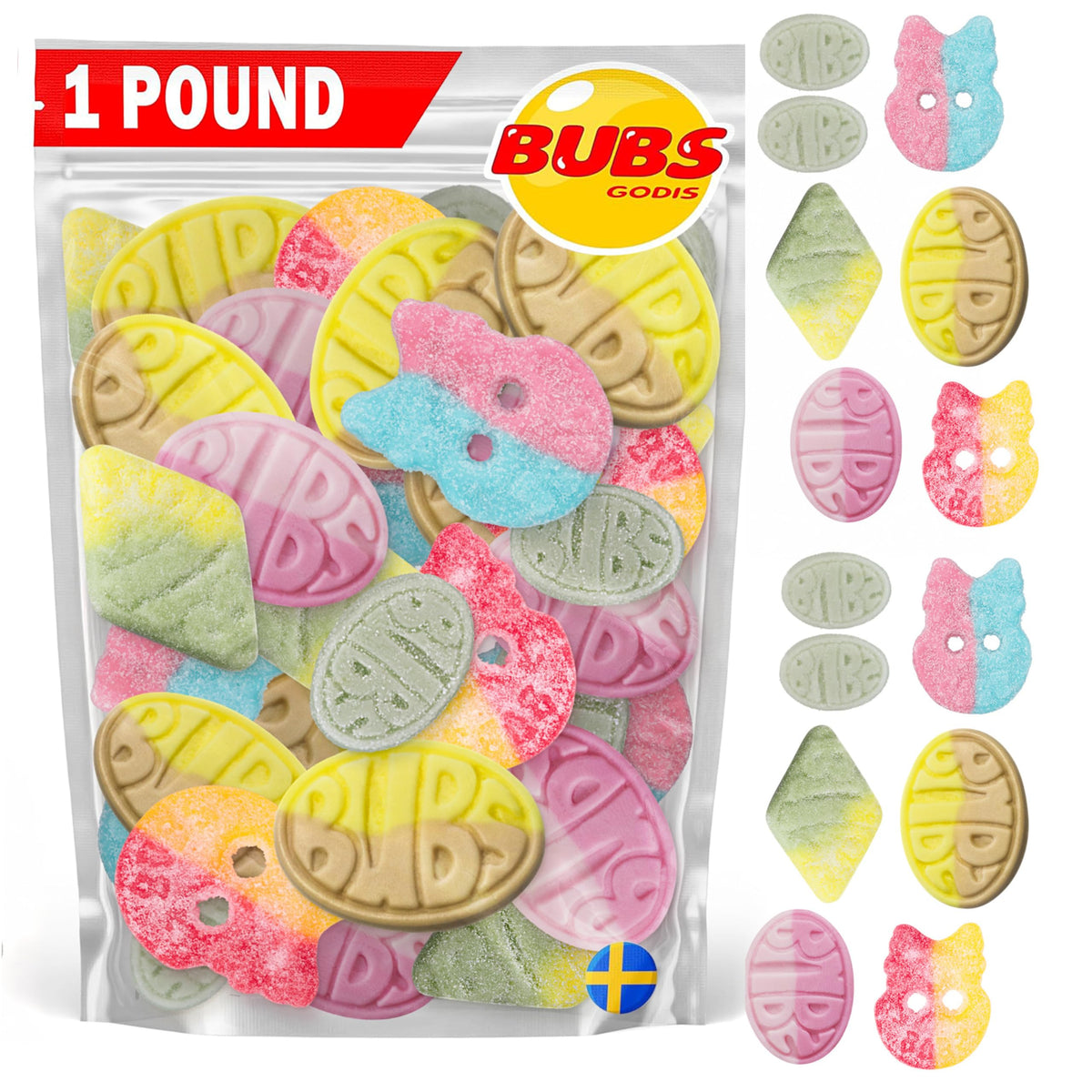 BUBS Swedish Candy Mix 1 lb – Gelatin-Free Vegan Gummies | Imported from Sweden | Kenai Kitchen