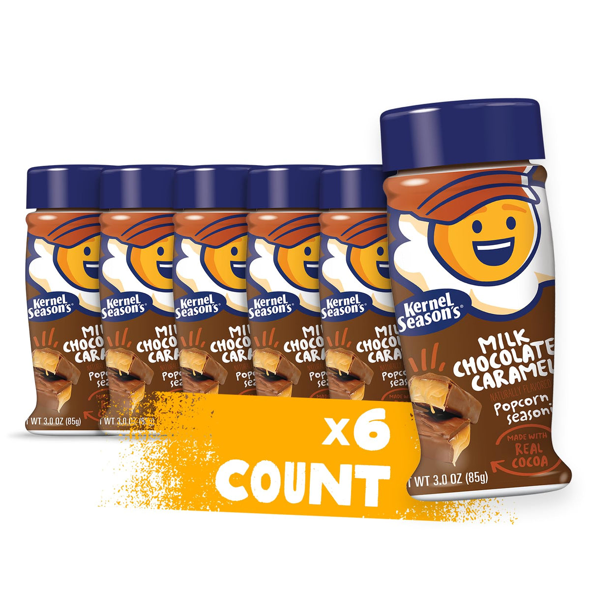 Kernel Season's Milk Chocolate Caramel Popcorn Seasoning - 3 oz (Pack of 6) | Gluten Free & Kosher