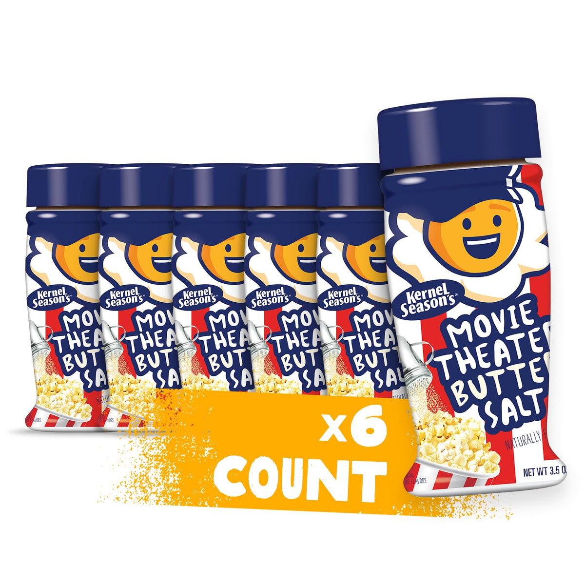 Kernel Season's Popcorn Seasoning, Movie Theater Butter Salt, 3.5 oz (Pack of 6)