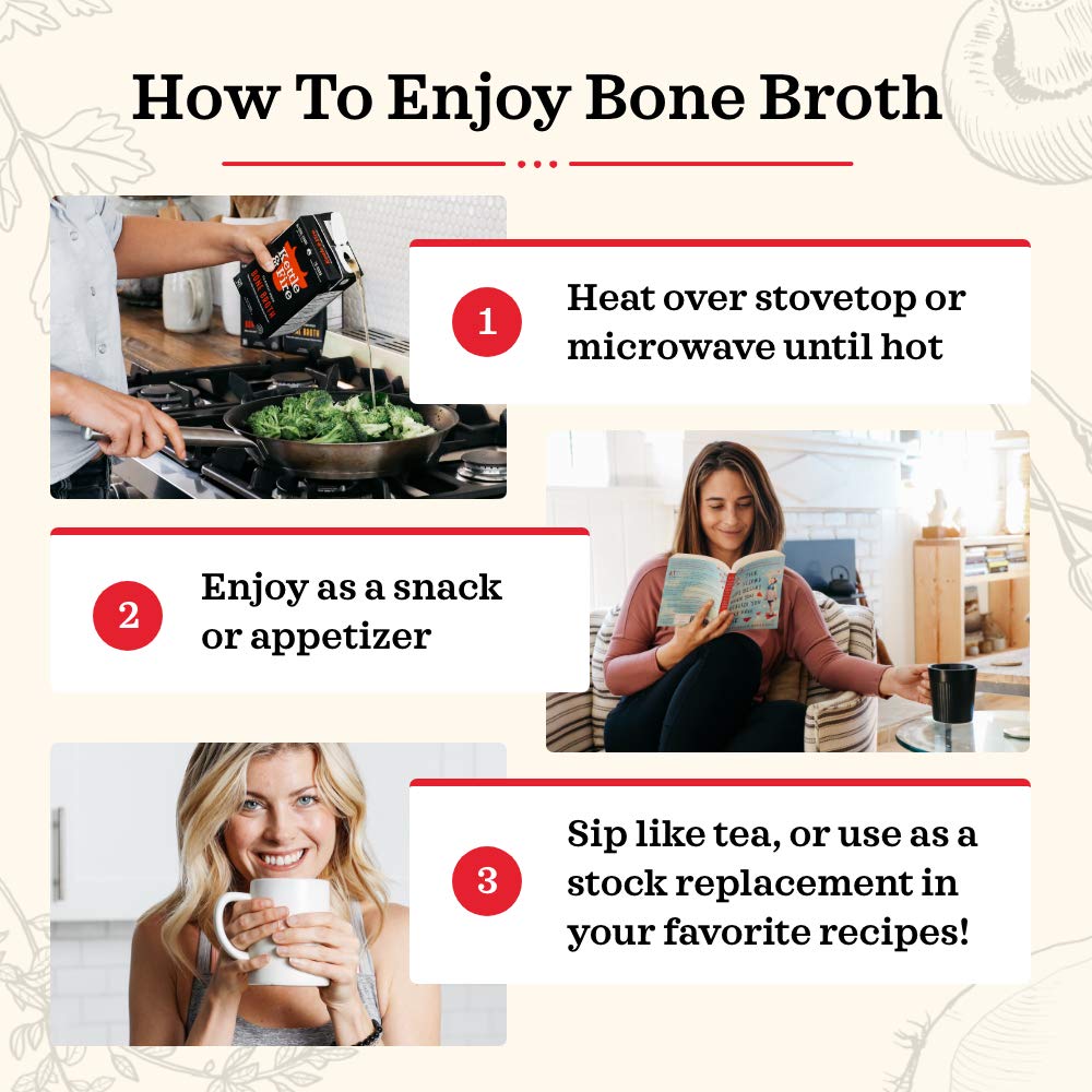 Kettle & Fire Classic Beef Bone Broth – Keto, Paleo, Whole30, Gluten Free | High Protein & Collagen (6 Pack)
