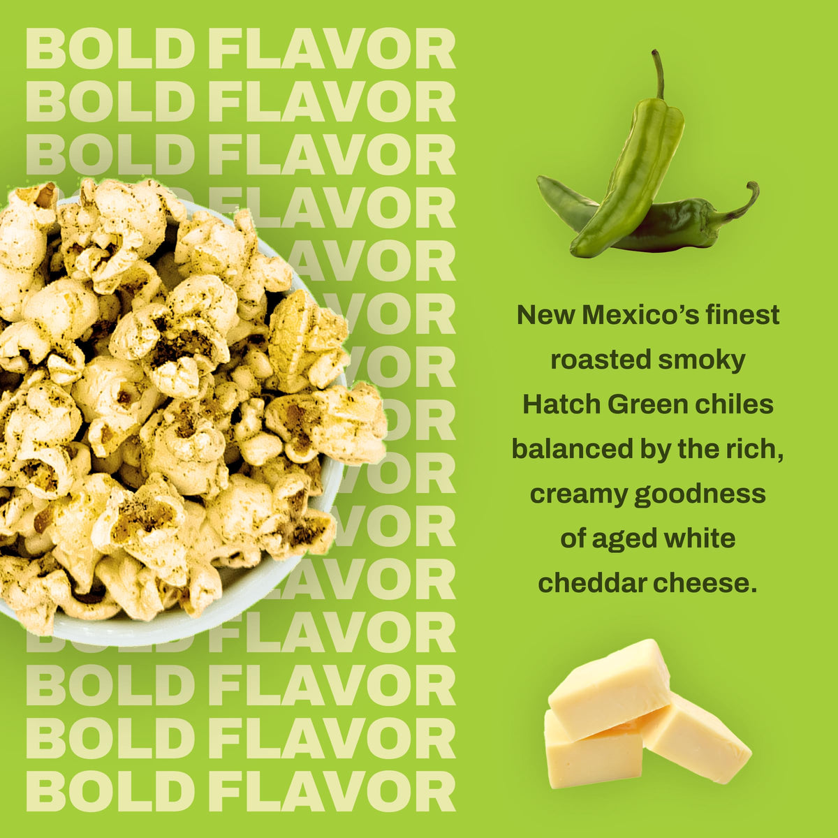 Kettle Heroes Hatch Green Chile Cheddar Popcorn — Small Batch, No Sugar, Kosher, Gluten Free, Non-GMO, 4 oz Pack of 6