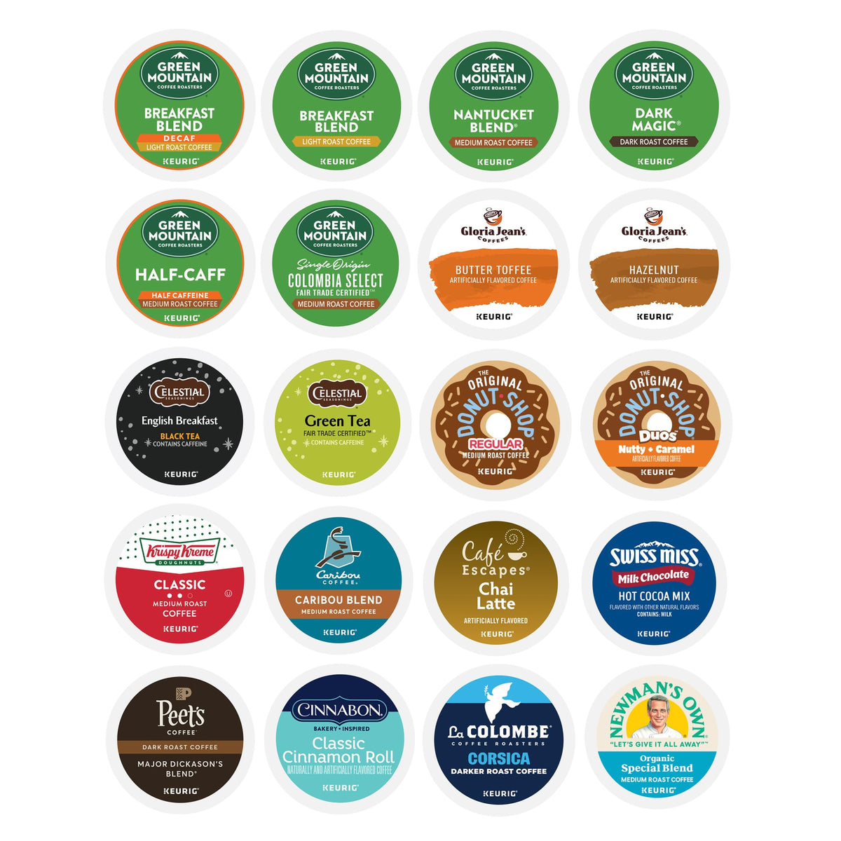 Keurig Entertainers Variety Pack – 40 K-Cup Pods, 20 Flavors