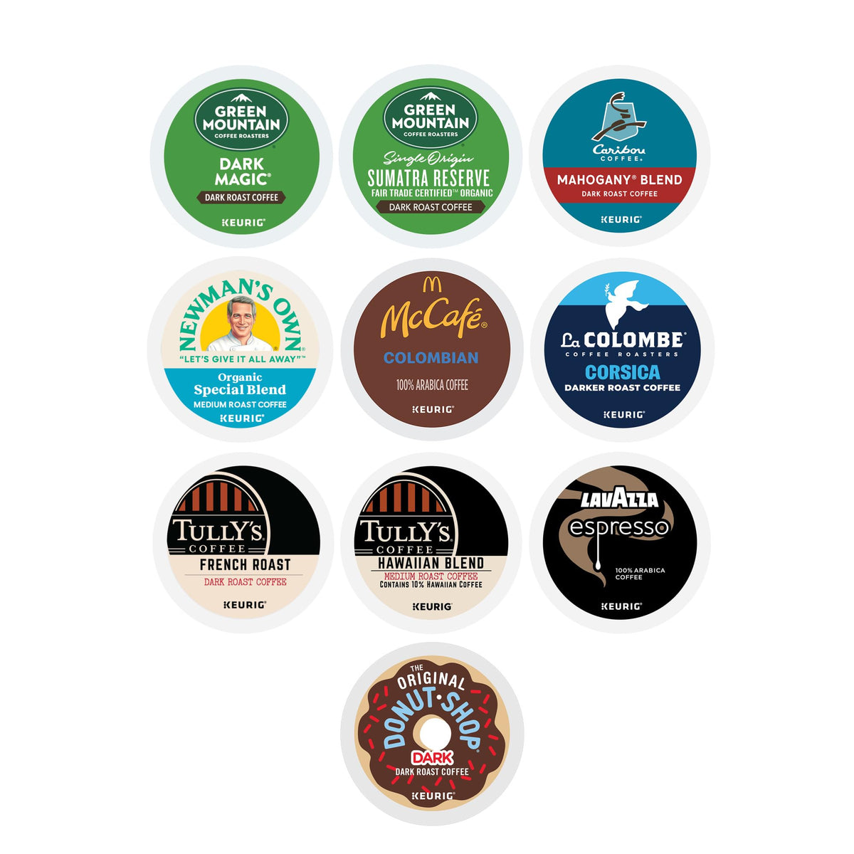Keurig Bold Roast Coffee Collection Variety Pack – 40 K-Cup Pods, 10 Roasts