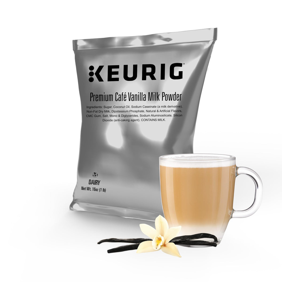 Keurig Premium Café Vanilla Milk Powder – 1lb Bag, 12 Pack for Commercial Brewers