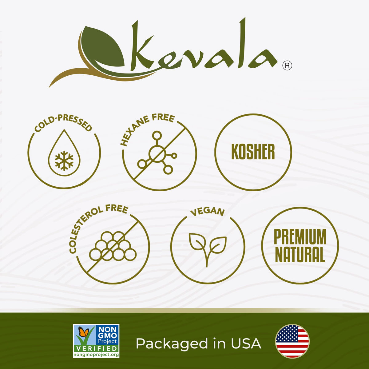 Kevala Avocado Oil – Cold Pressed, Non-GMO Project Verified & Kosher | High-Heat Cooking & Skin Care – 64 Fl Oz