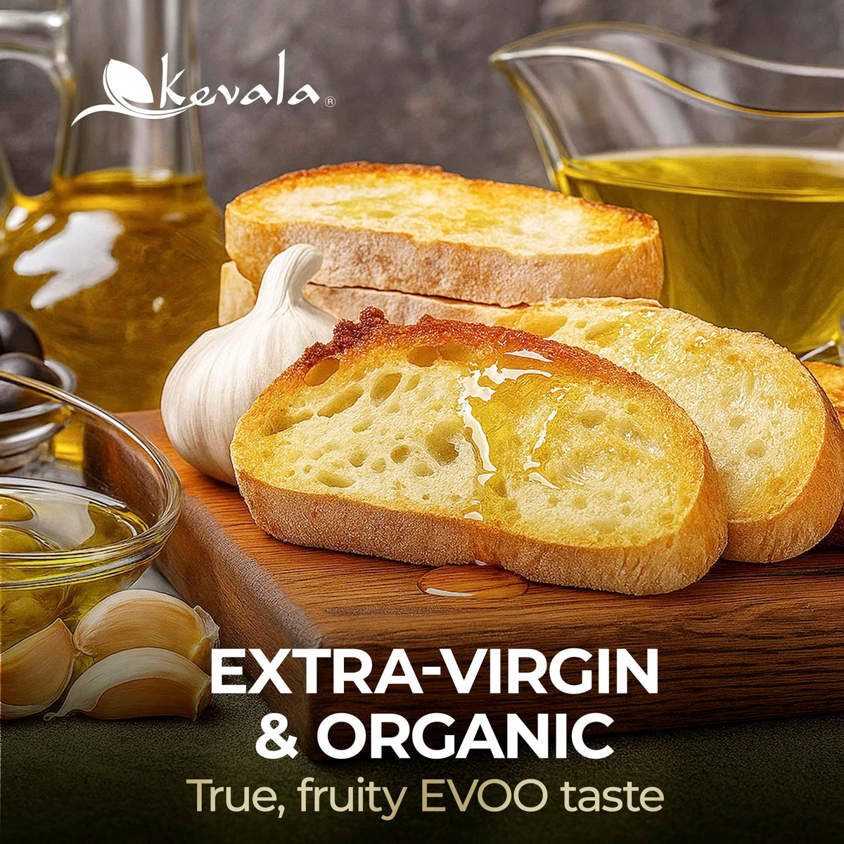Kevala Extra Virgin Organic Olive Oil – Cold-Pressed, Unrefined, 64 oz | Kosher, Non-GMO