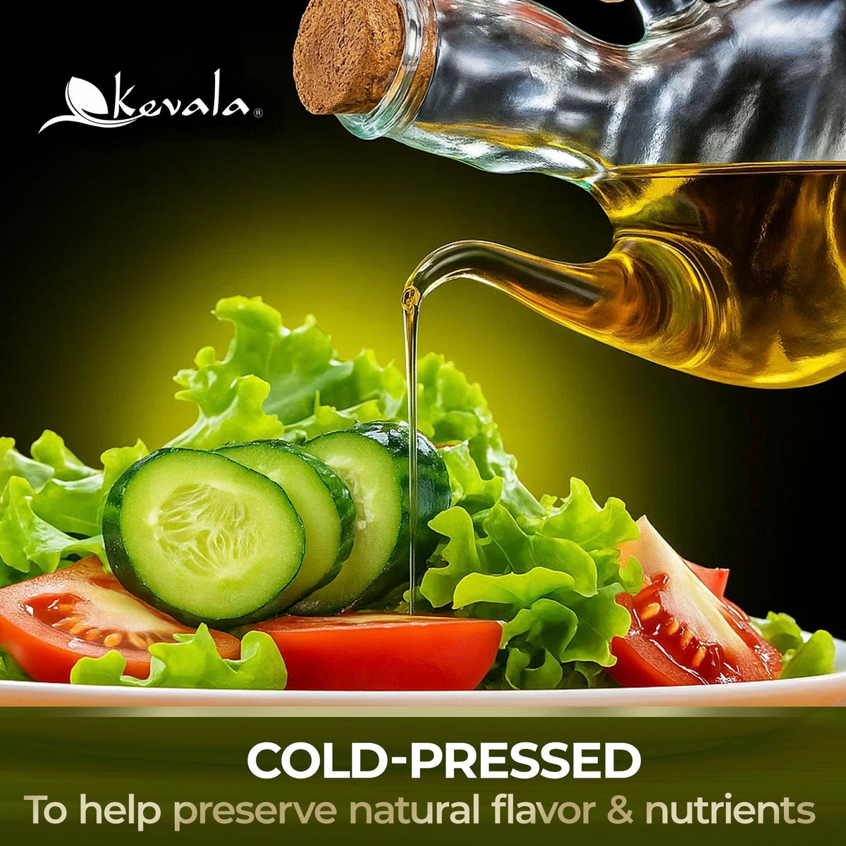 Kevala Extra Virgin Organic Olive Oil – Cold-Pressed, Unrefined, 64 oz | Kosher, Non-GMO