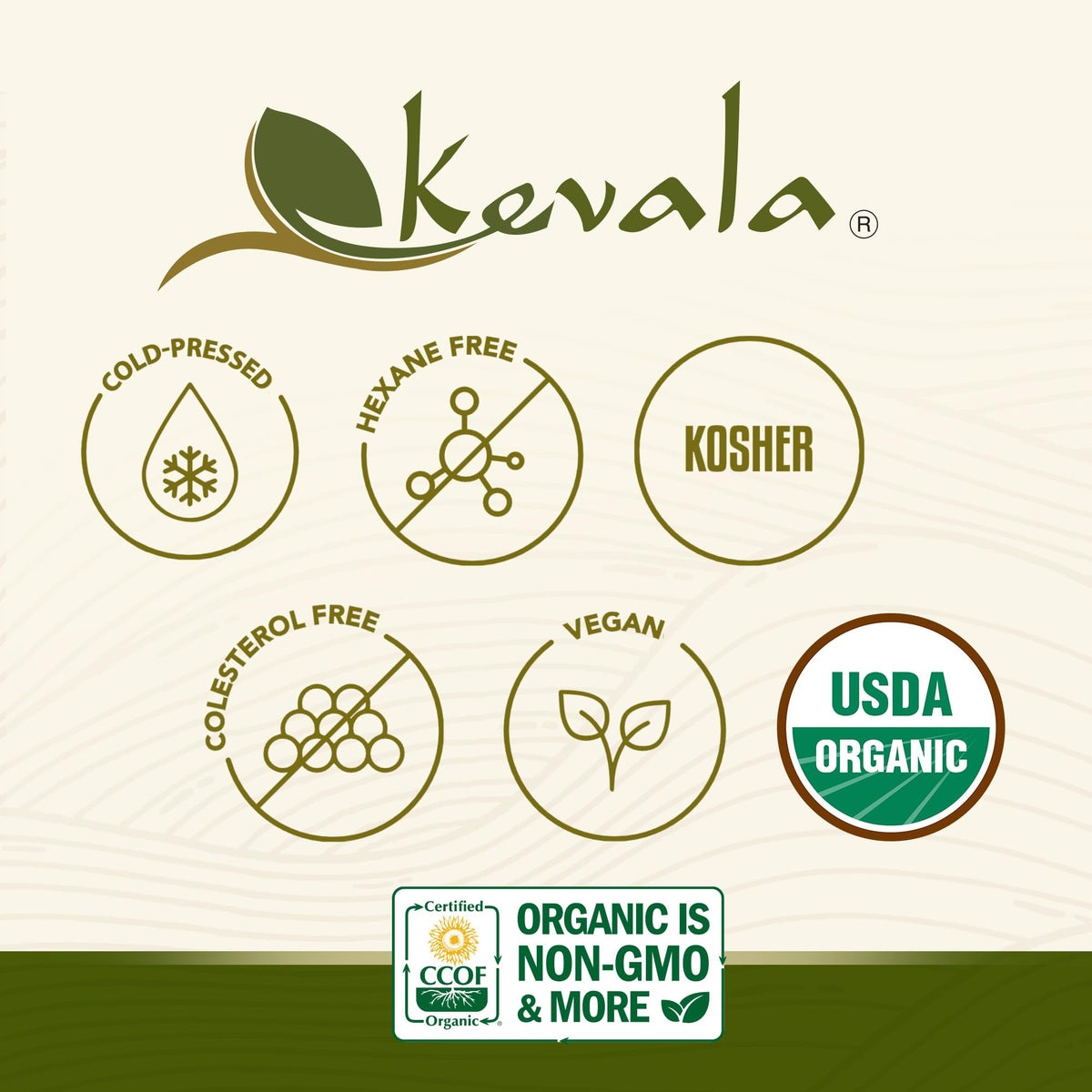 Kevala Extra Virgin Organic Olive Oil – Gluten-Free, Cholesterol-Free, 128 oz