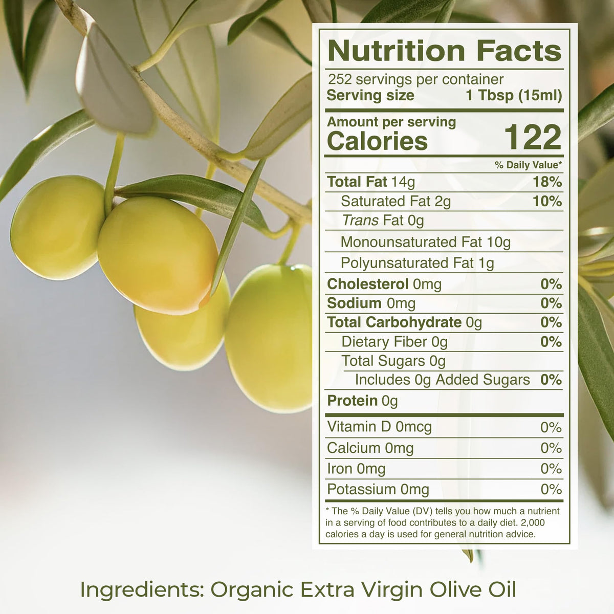Kevala Extra Virgin Organic Olive Oil – Gluten-Free, Cholesterol-Free, 128 oz