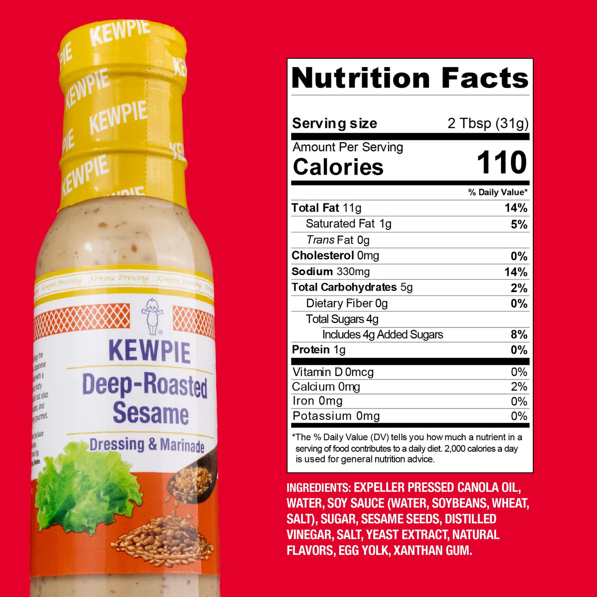 Kewpie Deep Roasted Sesame Dressing – 64 oz, Versatile Marinade & Salad