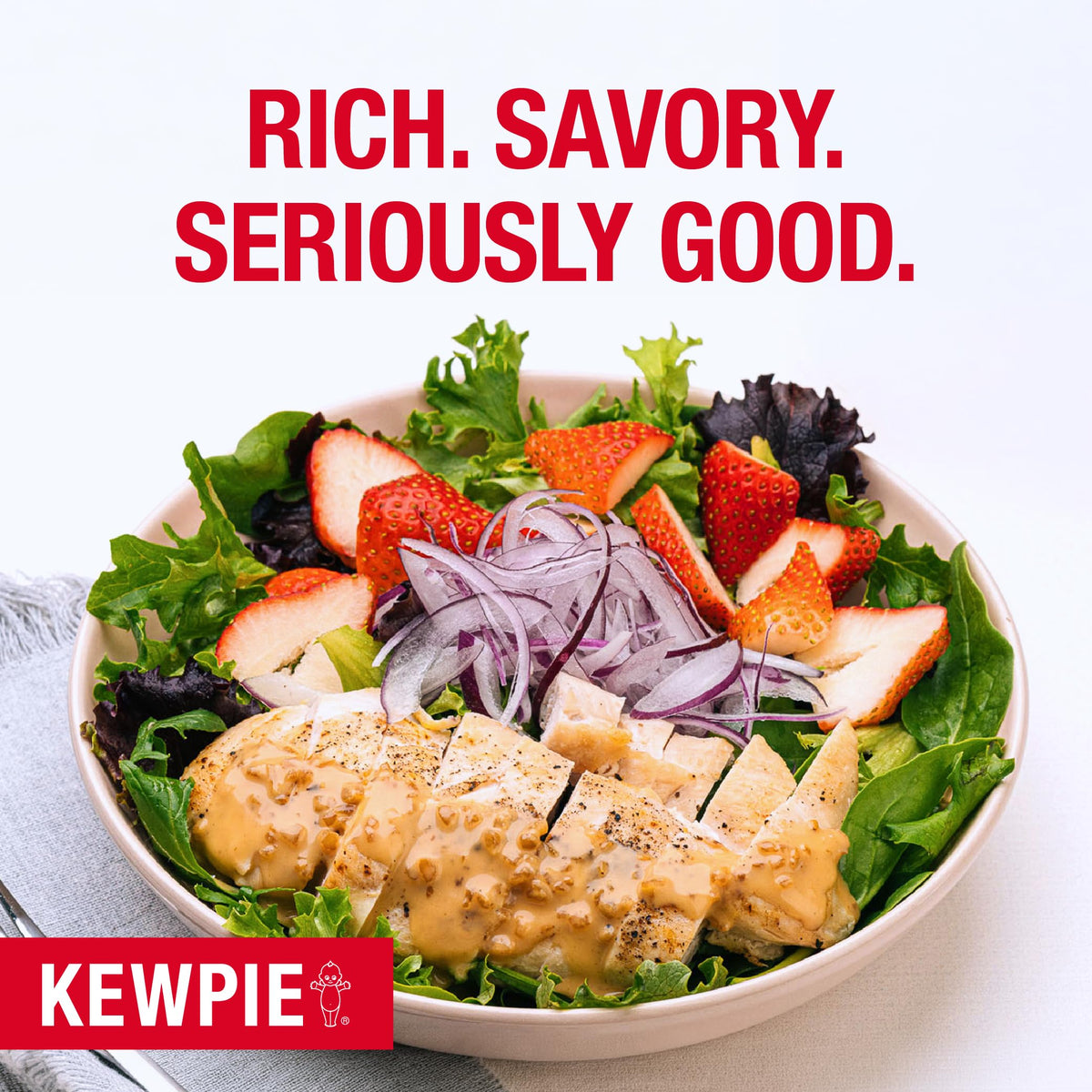 Kewpie Roasted Garlic Onion Dressing & Sauce – 64 oz | Non-GMO & Kosher