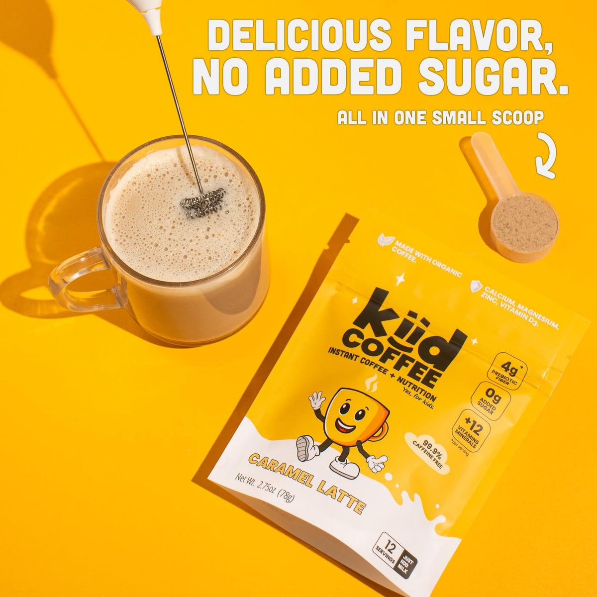 Kiid Coffee - 99.9% Caffeine-Free Organic Kids’ Coffee | 12 Vitamins & 4g Prebiotics