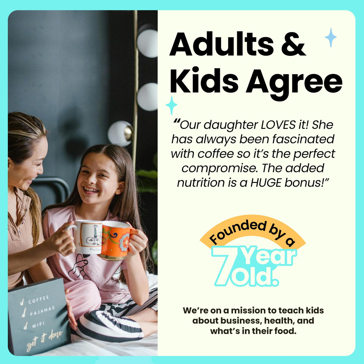 Kiid Coffee - 99.9% Caffeine-Free Organic Kids’ Coffee | 12 Vitamins & 4g Prebiotics