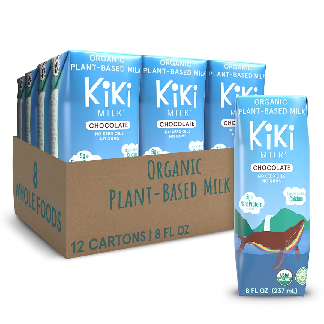 Chocolate Kiki Milk – Organic Plant-Based Milk (8 oz x 12) | Gluten-Free, Glyphosate-Free, GMO-Free