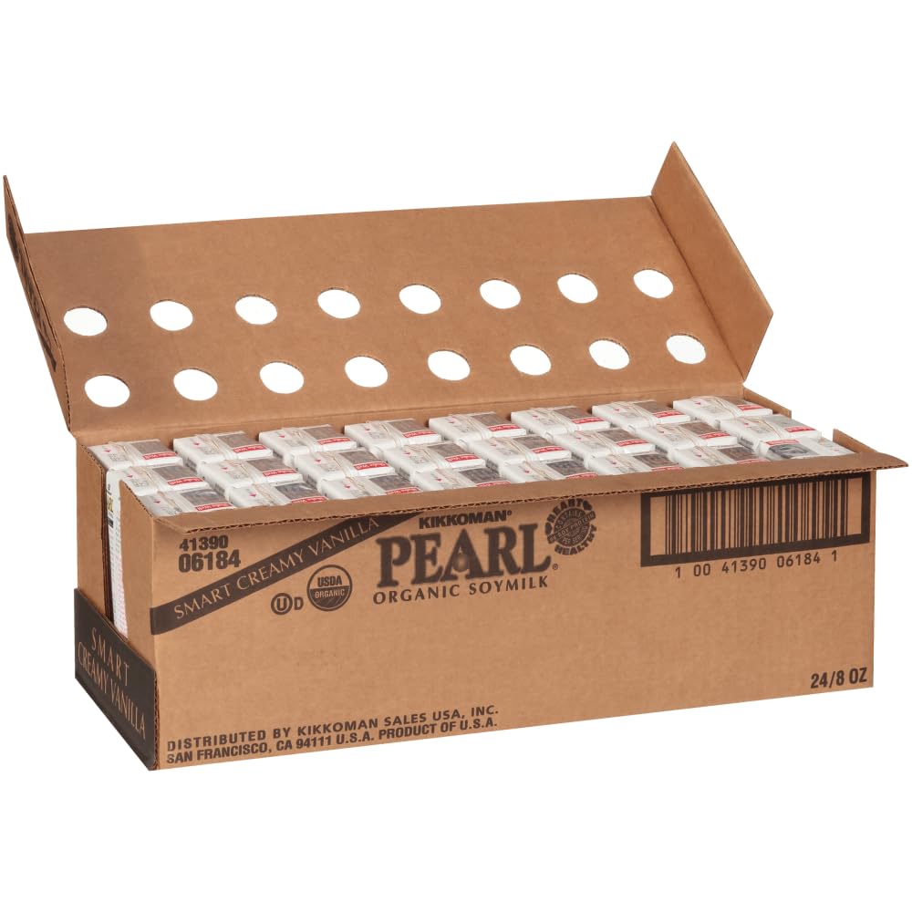 Kikkoman Pearl Organic Smart Creamy Vanilla Soymilk, 8 fl oz | 24 per case