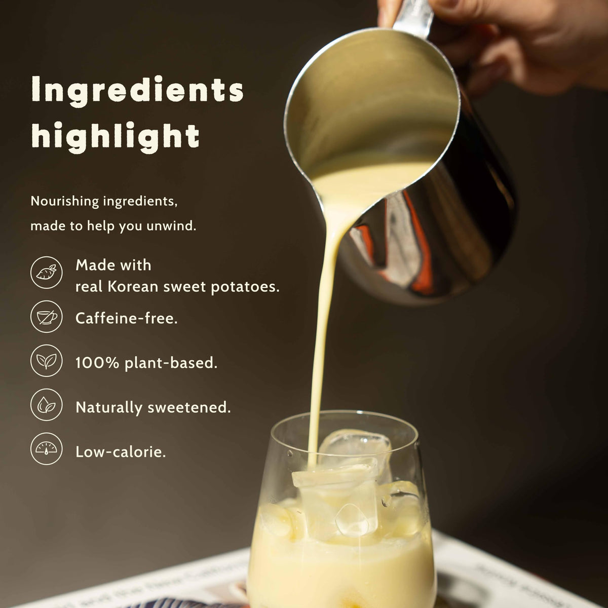 KimlyParc Korean Sweet Potato Latte Mix — Real Goguma Powder, Allulose, Vegan, Dairy & Gluten Free