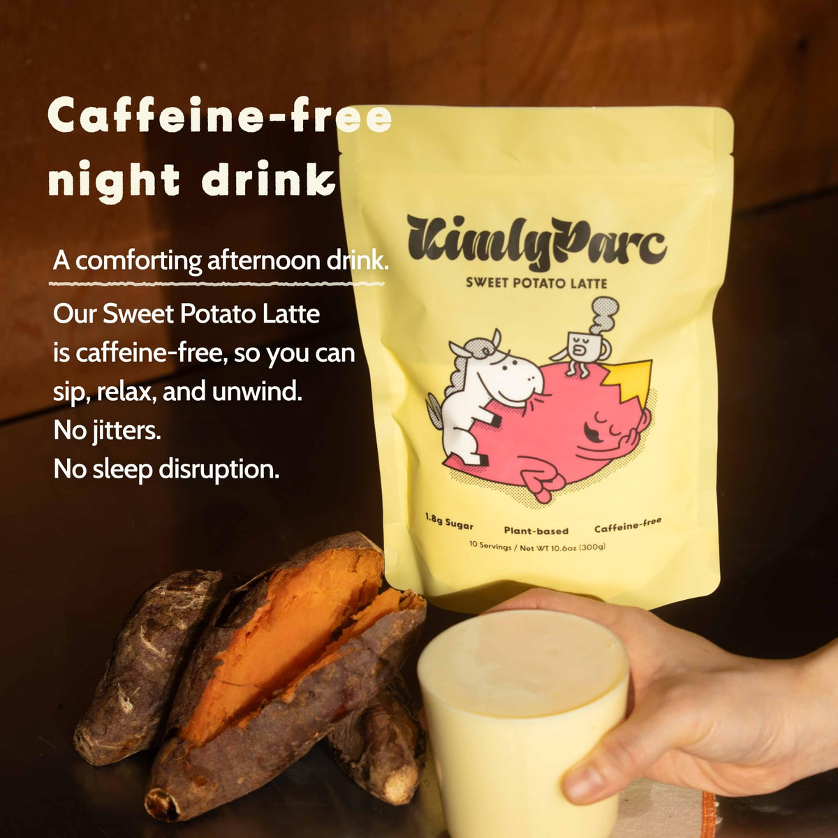 KimlyParc Korean Sweet Potato Latte Mix — Real Goguma Powder, Allulose, Vegan, Dairy & Gluten Free