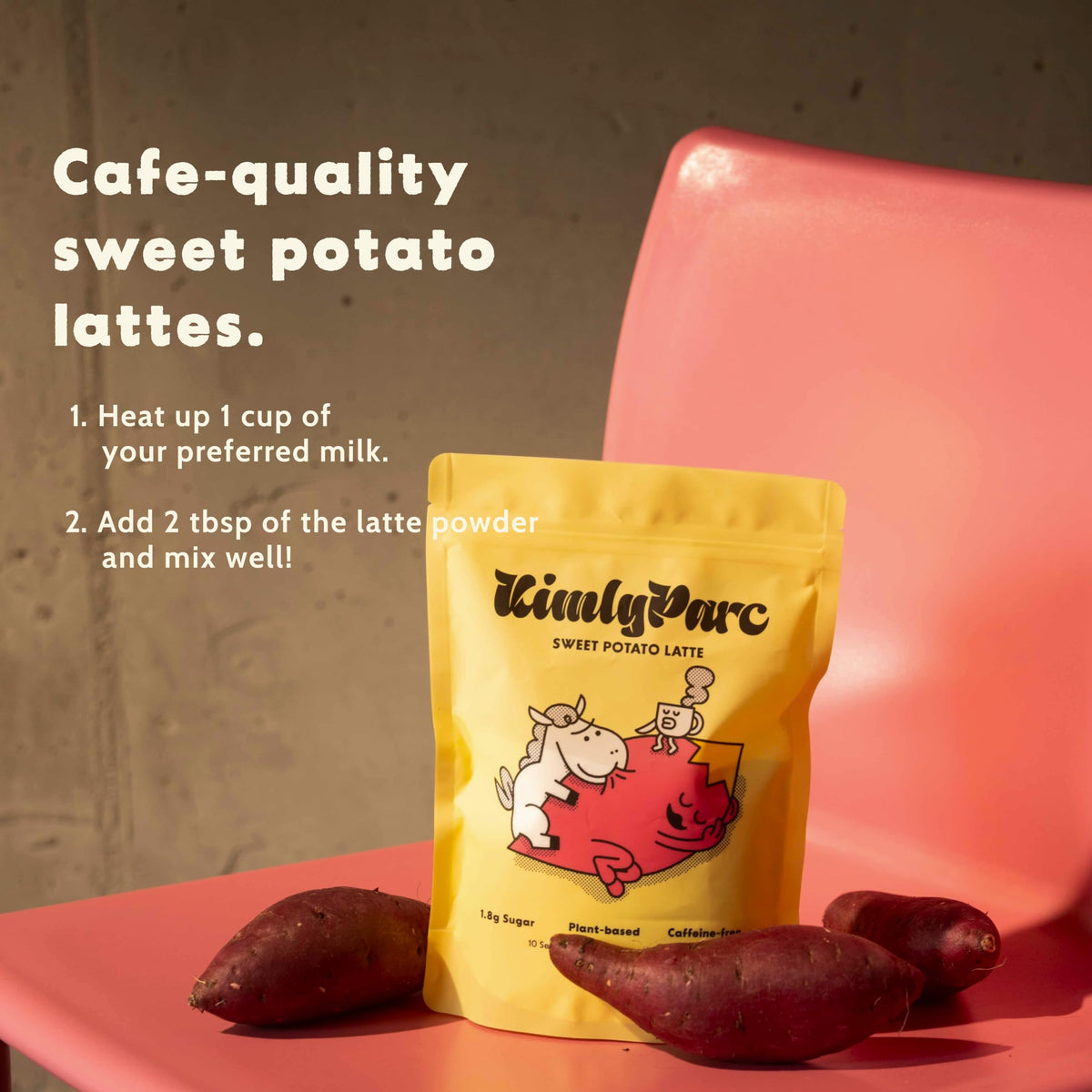 KimlyParc Korean Sweet Potato Latte Mix — Real Goguma Powder, Allulose, Vegan, Dairy & Gluten Free