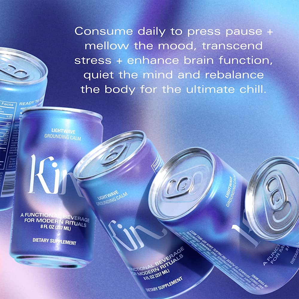 Lightwave by Kin Euphorics – Non-Alcoholic Nootropic Drink, Lavender-Vanilla, Ginger & Birch (8pk)