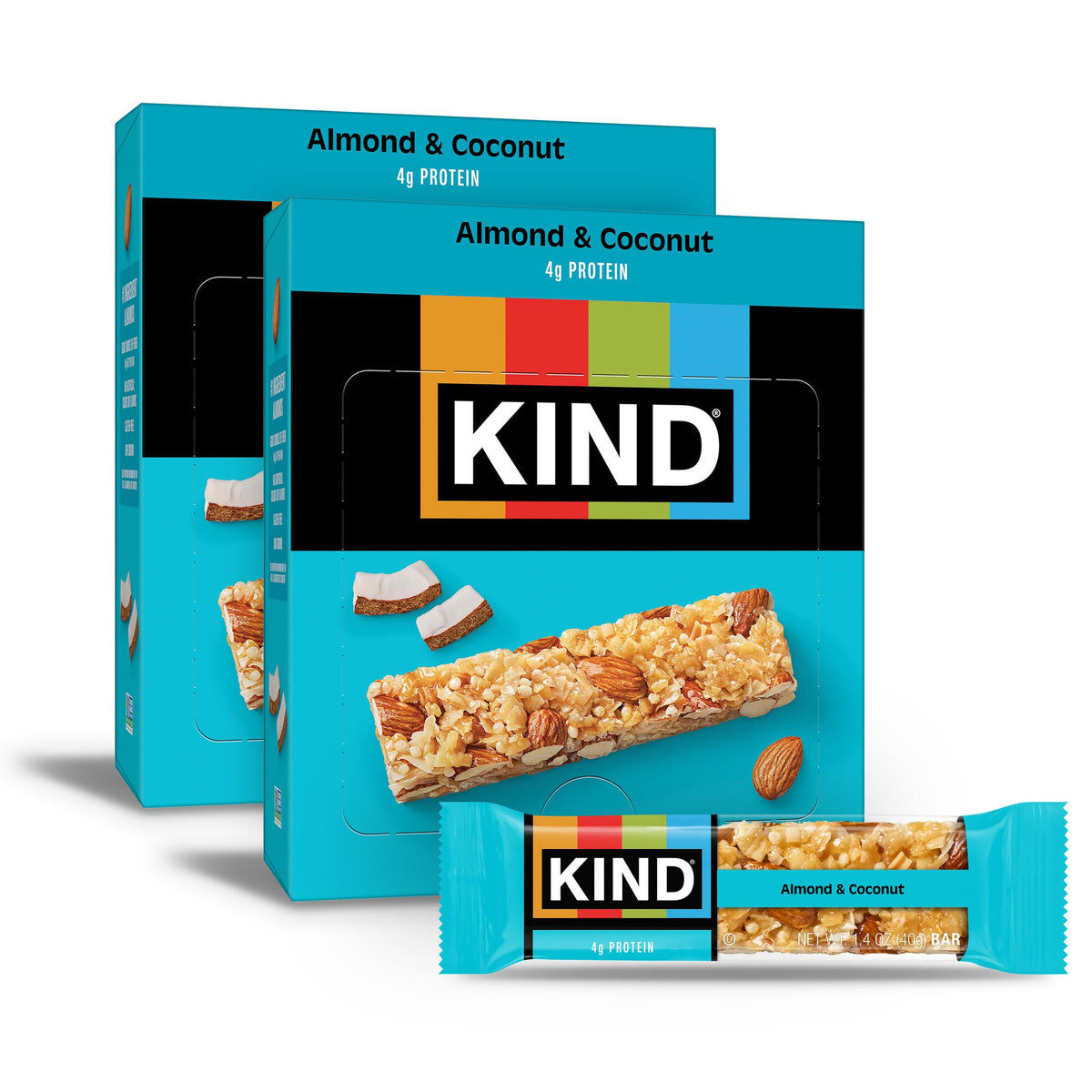 KIND Almond & Coconut Bars – Gluten Free, Low Sodium, 4g Protein (24 Count)