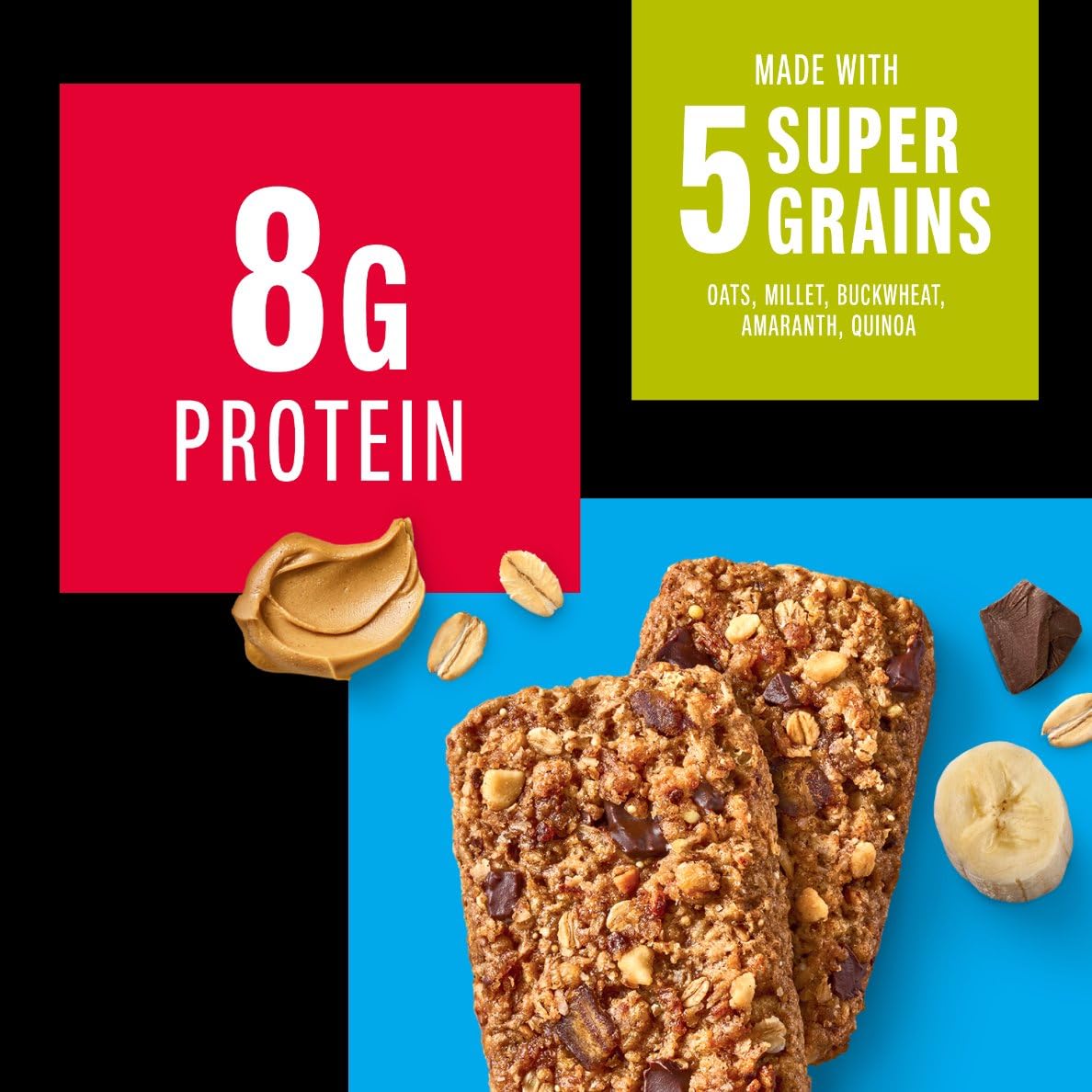 KIND Breakfast Protein Bars – Peanut Butter Banana Dark Chocolate, Gluten Free, 16g Whole Grains, 8g Protein, 30 Two-Bar Pack