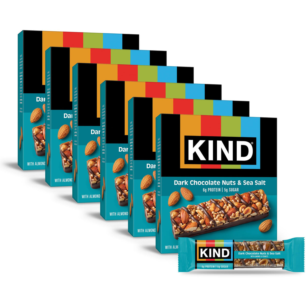 KIND Dark Chocolate Nuts & Sea Salt Bars - Gluten Free, Low Sugar, 36 Count