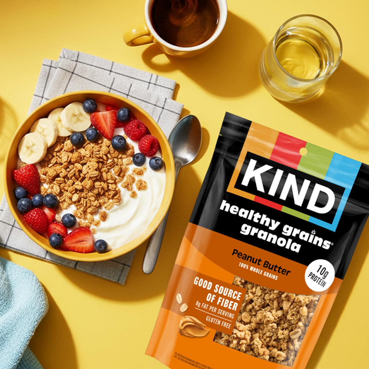 Kind Healthy Grains Granola, Peanut Butter Clusters – Gluten Free, 10 g Protein, 11 oz, 6 Count