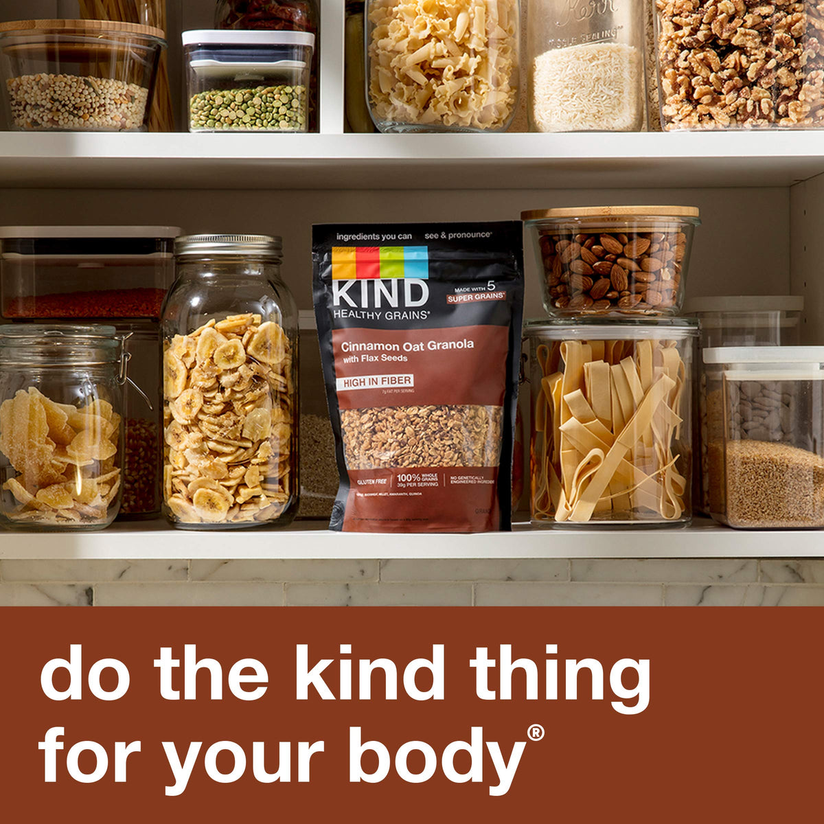 KIND Healthy Grains Cinnamon Oat Granola with Flax Seeds – Gluten Free, 6-Pack, 11 oz Each