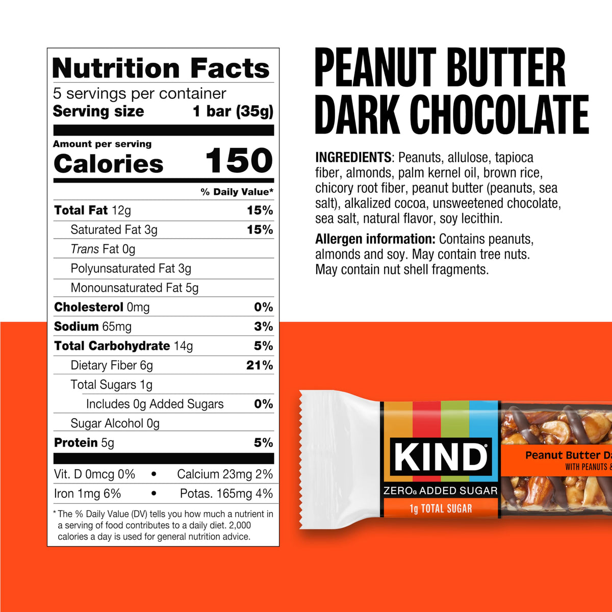 KIND ZERO Added Sugar Bars Variety Pack | Keto-Friendly, Gluten Free, High Fiber | 15 Bars