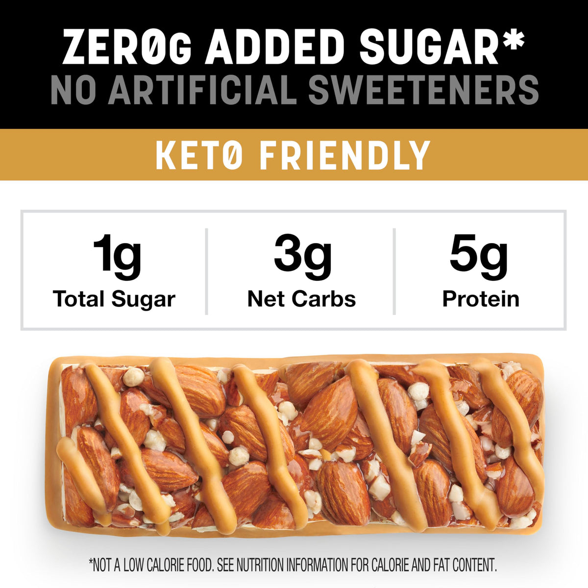 KIND ZERO Added Sugar Bars Variety Pack | Keto-Friendly, Gluten Free, High Fiber | 15 Bars