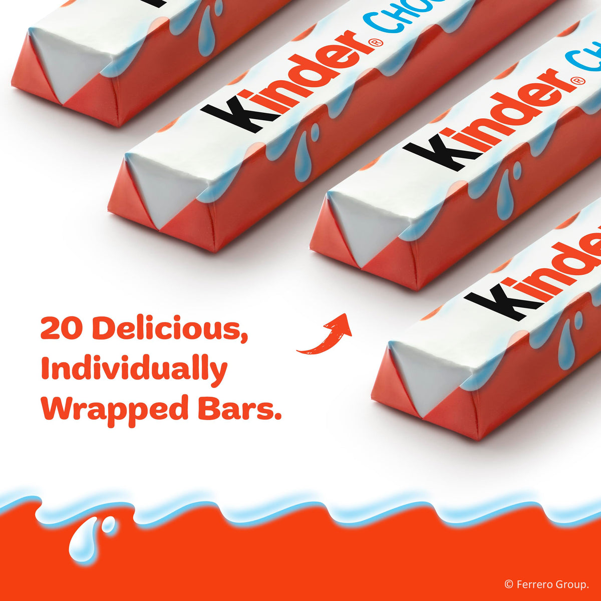 Kinder Chocolate Bars – 18-Pack, Creamy Milky Filling, Individually Wrapped